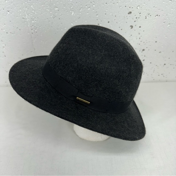 Overland size Large Plymouth Crushable Wool Felt Charcoal Fedora Hat - Picture 1 of 11
